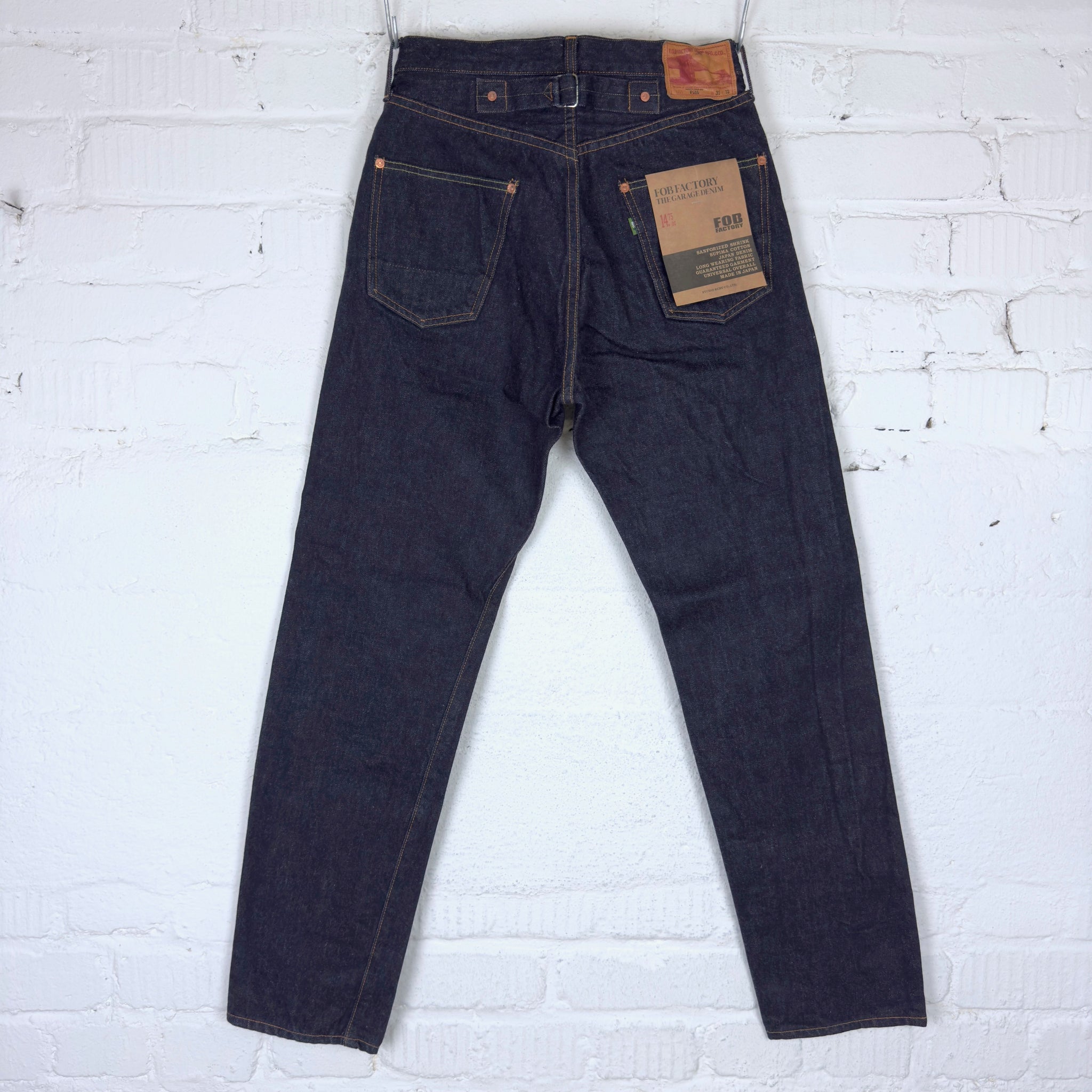 fob factory | f165 selvedge garage denim 5p rinsed - indigo