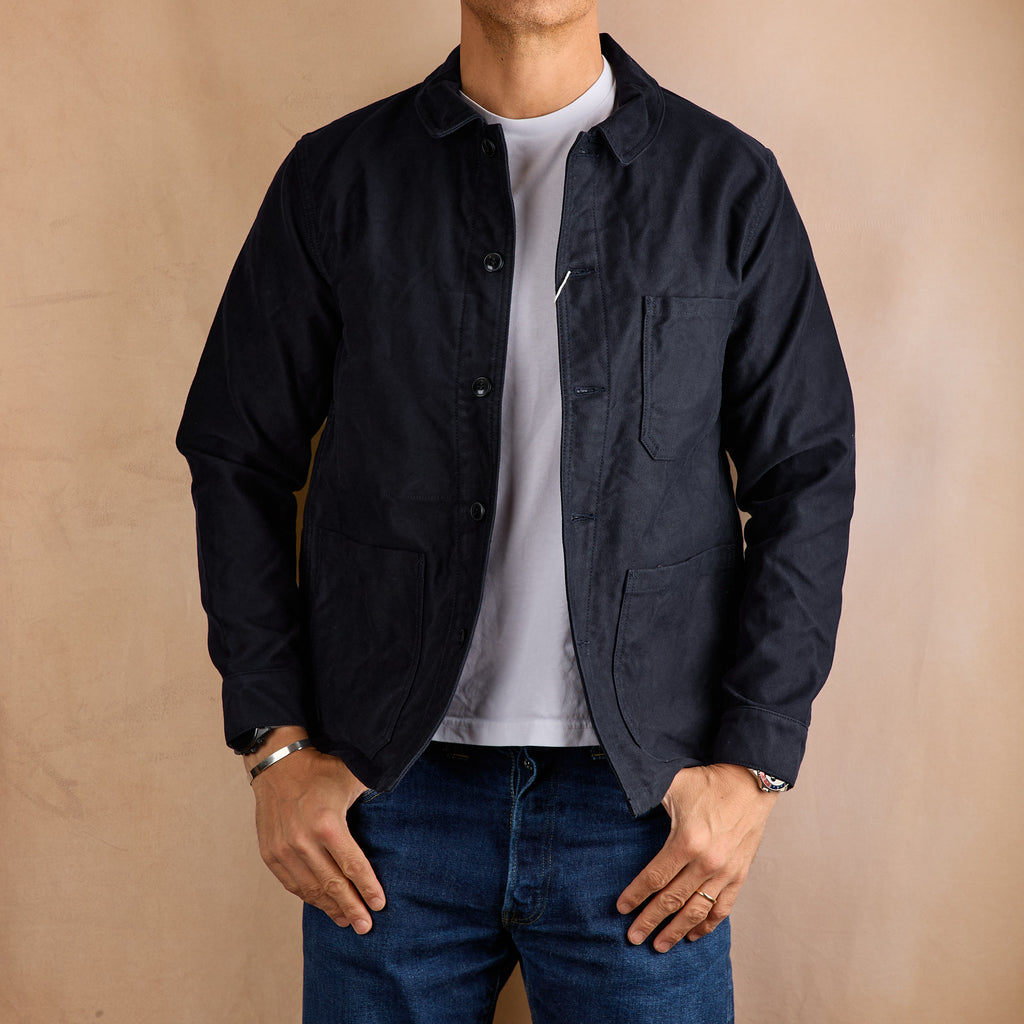 fob factory | f2373 moleskin french work jacket - navy – stuf|f