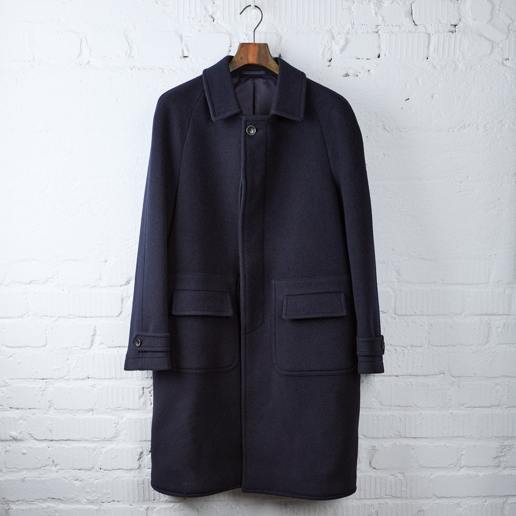 fortela | amedeo-ma477 single-breasted wool coat - blue