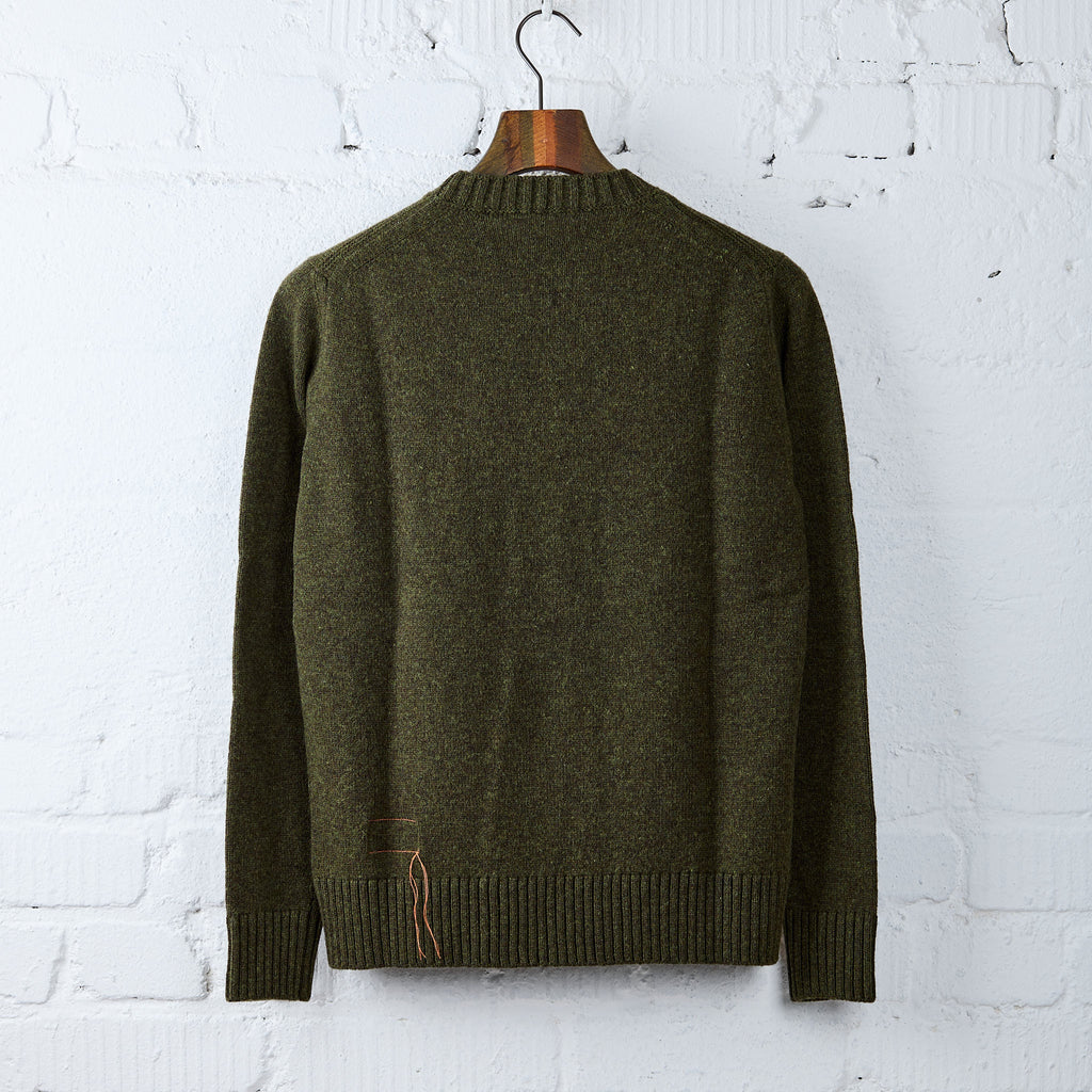 fortela | skipper-99328 knitted wool crew neck sweater - forest green - Bild 2