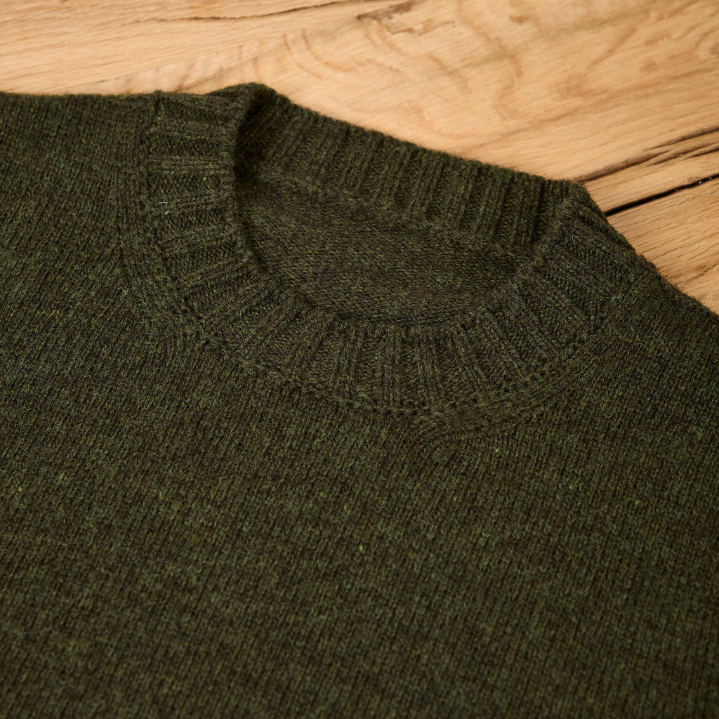fortela | skipper-99328 knitted wool crew neck sweater - forest green - Bild 3