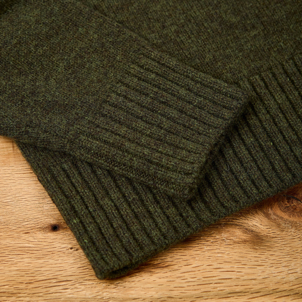 fortela | skipper-99328 knitted wool crew neck sweater - forest green - Bild 4