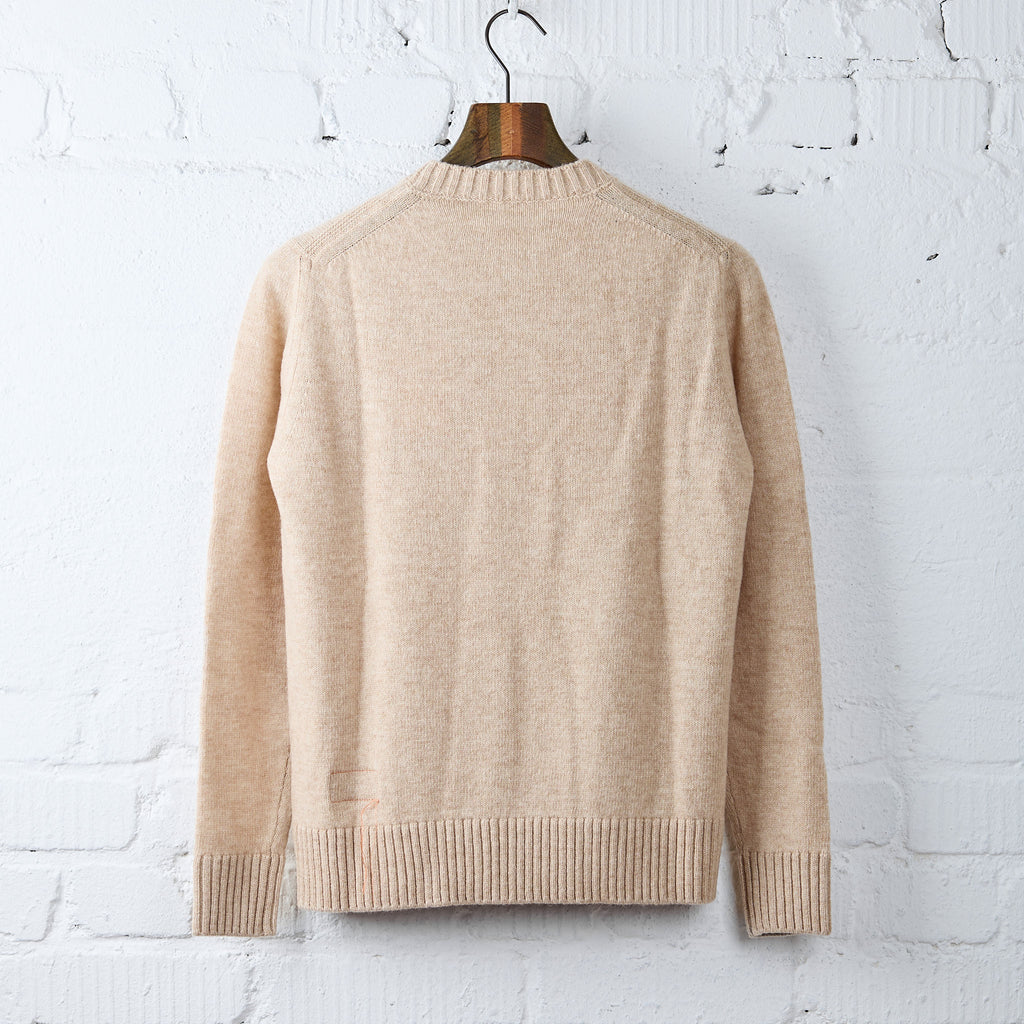 fortela | skipper-99328 knitted wool crew neck sweater - natural - Bild 2