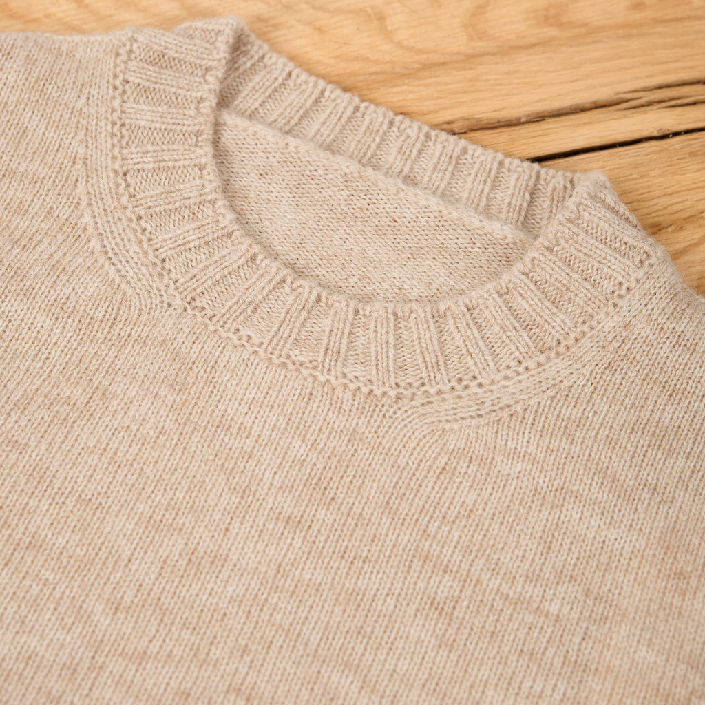 fortela | skipper-99328 knitted wool crew neck sweater - natural - Bild 3