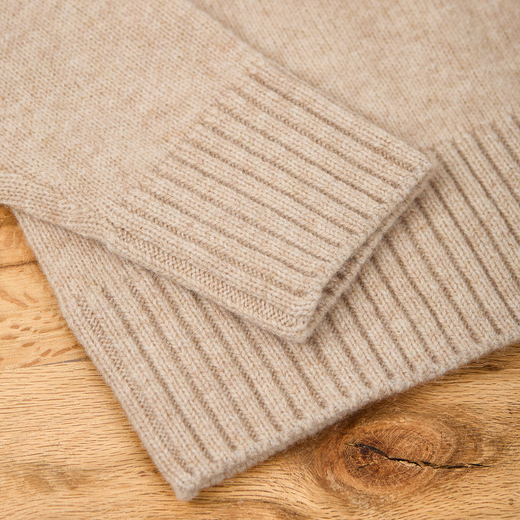 fortela | skipper-99328 knitted wool crew neck sweater - natural - Bild 4