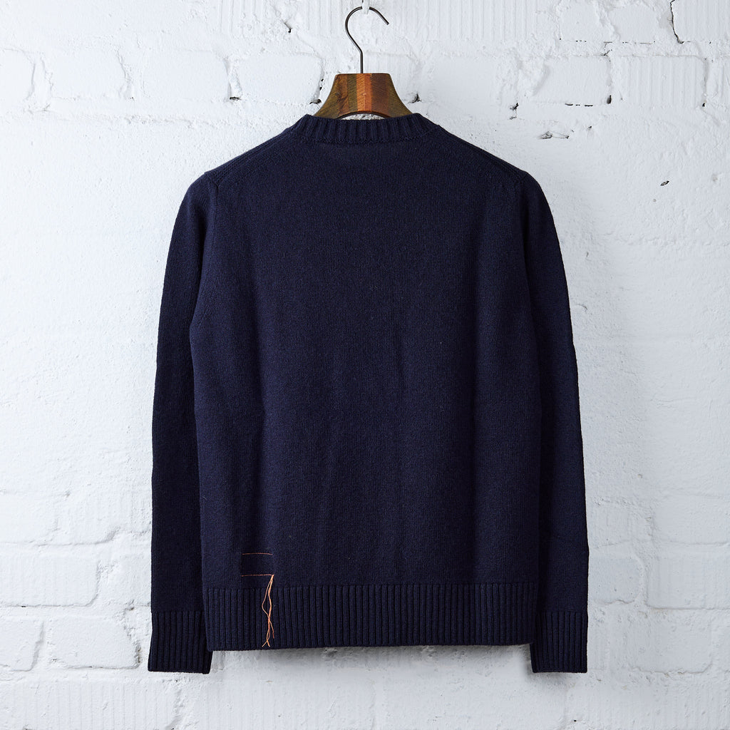 fortela | skipper-99328 knitted wool crew neck sweater - navy - Bild 2