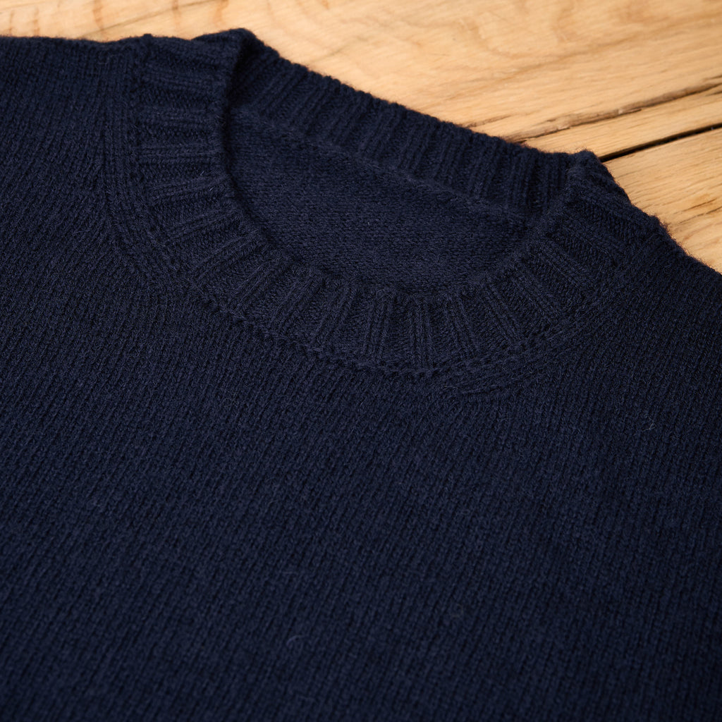 fortela | skipper-99328 knitted wool crew neck sweater - navy - Bild 3