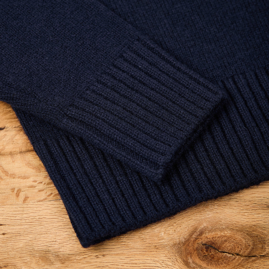 fortela | skipper-99328 knitted wool crew neck sweater - navy - Bild 4