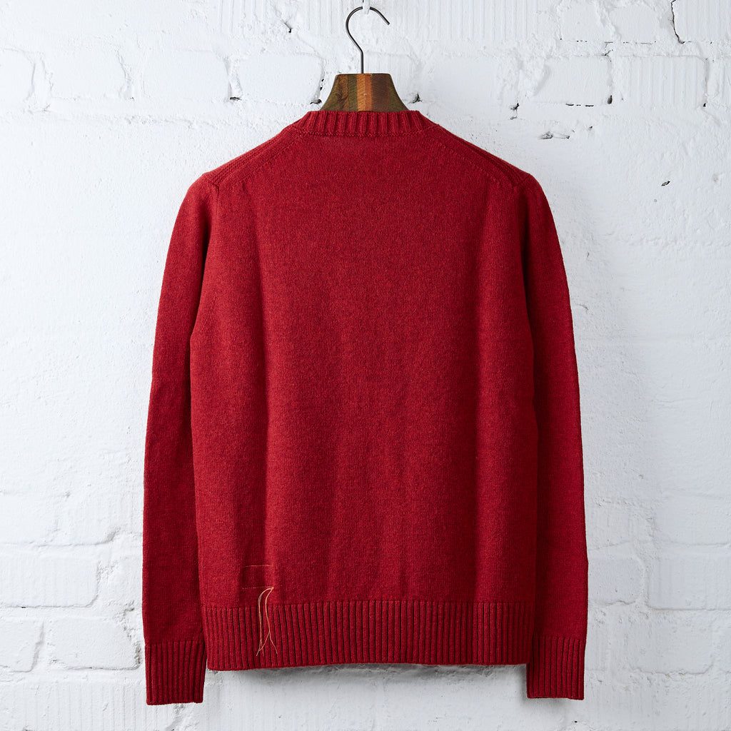 fortela | skipper-99328 knitted wool crew neck sweater - red - Bild 2