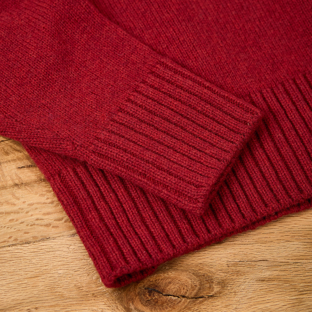 fortela | skipper-99328 knitted wool crew neck sweater - red - Bild 4