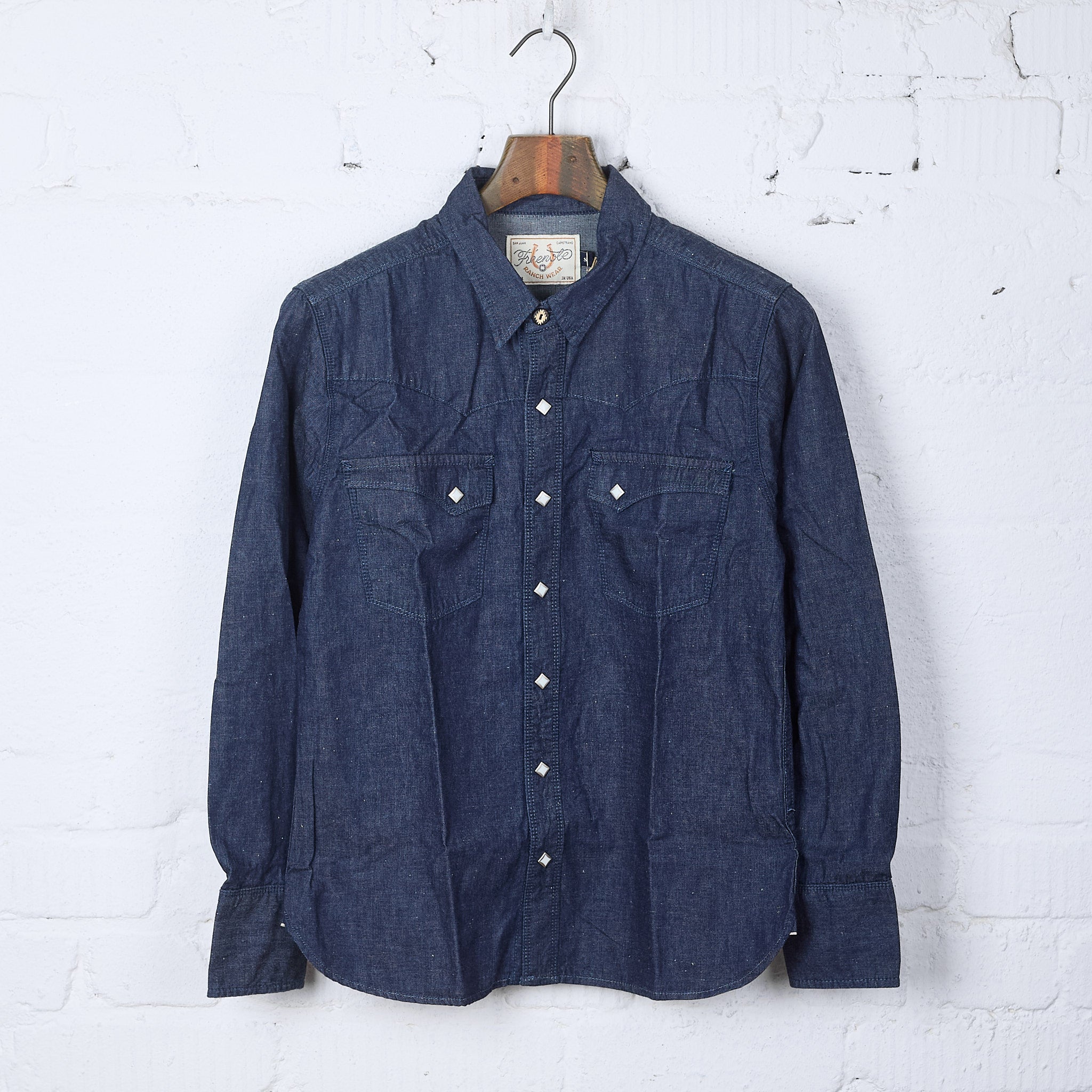 freenote cloth | calico shirt denim rinsed – stuf|f-official