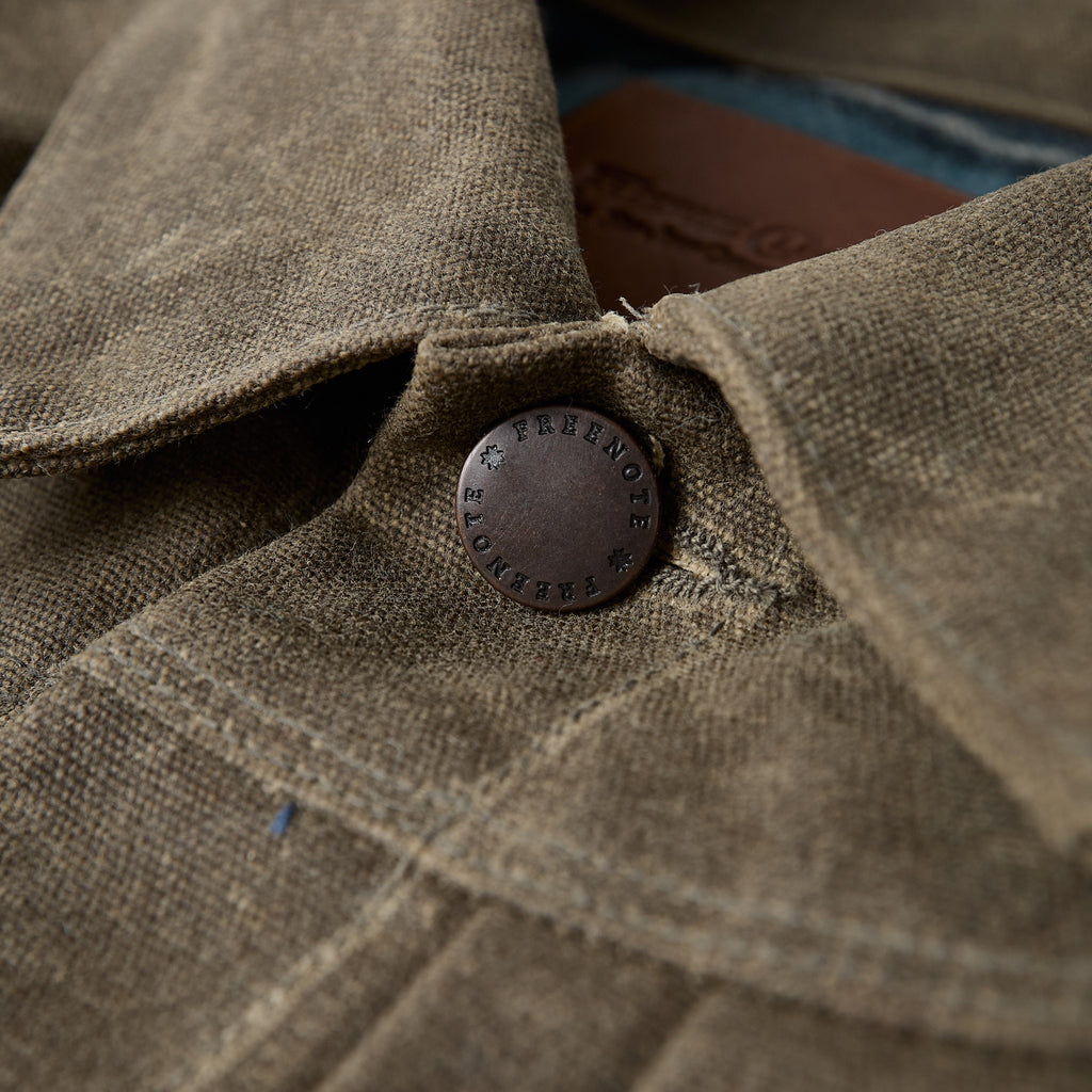 freenote cloth | riders jacket heavy waxed canvas tobacco wool - Bild 3