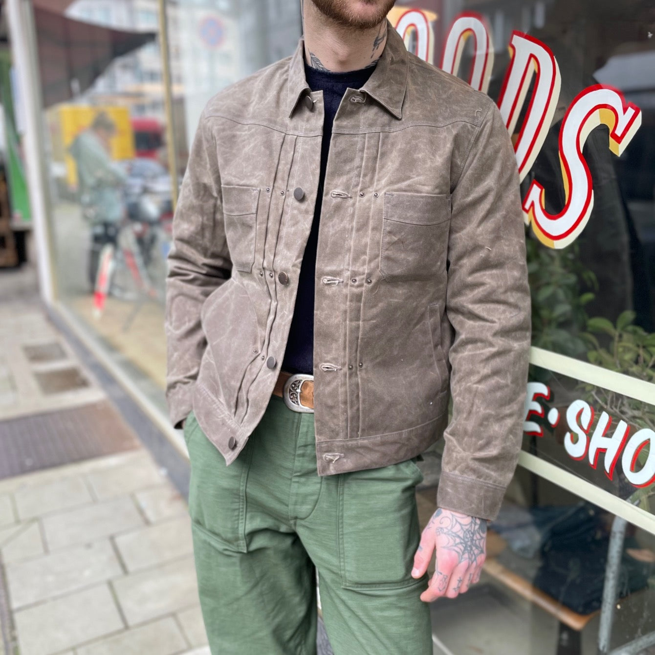 freenote cloth | riders jacket waxed canvas oak – stuf|f-official