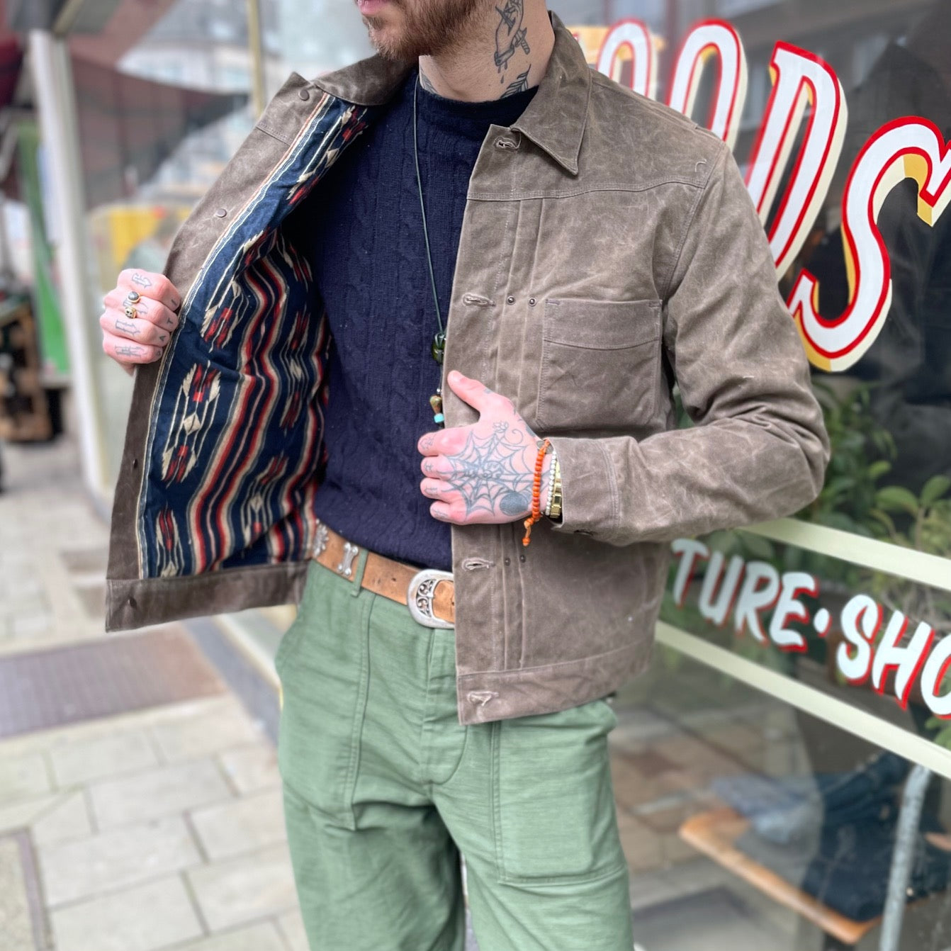 freenote cloth | riders jacket waxed canvas oak – stuf|f-official