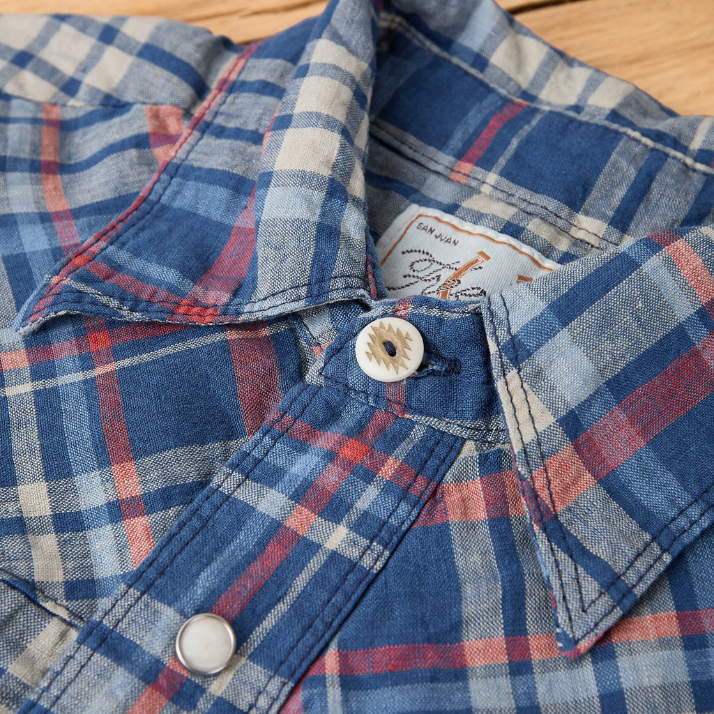 freenote cloth | western scout kingfisher blue plaid - Bild 3