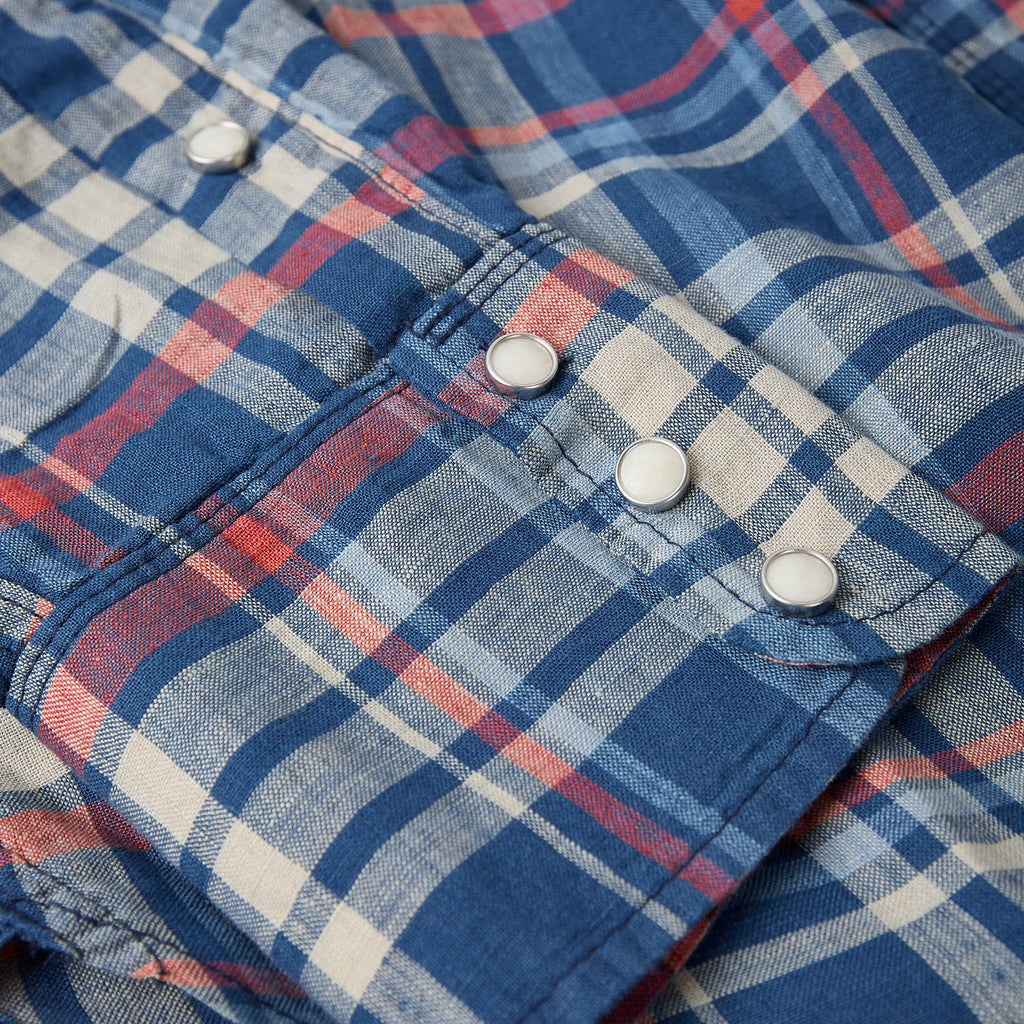 freenote cloth | western scout kingfisher blue plaid - Bild 4