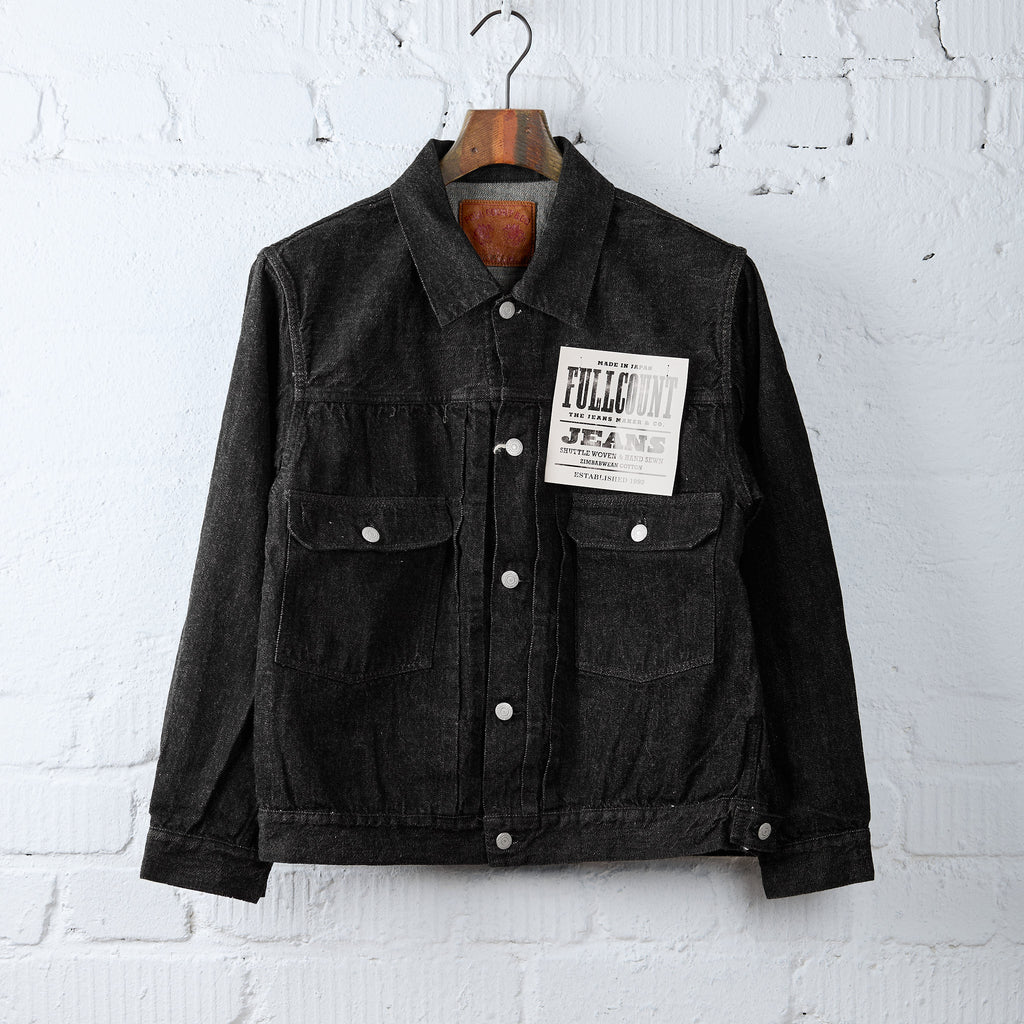 fullcount | 2102bkss 11.5oz type 2 denim jacket (super smooth) black
