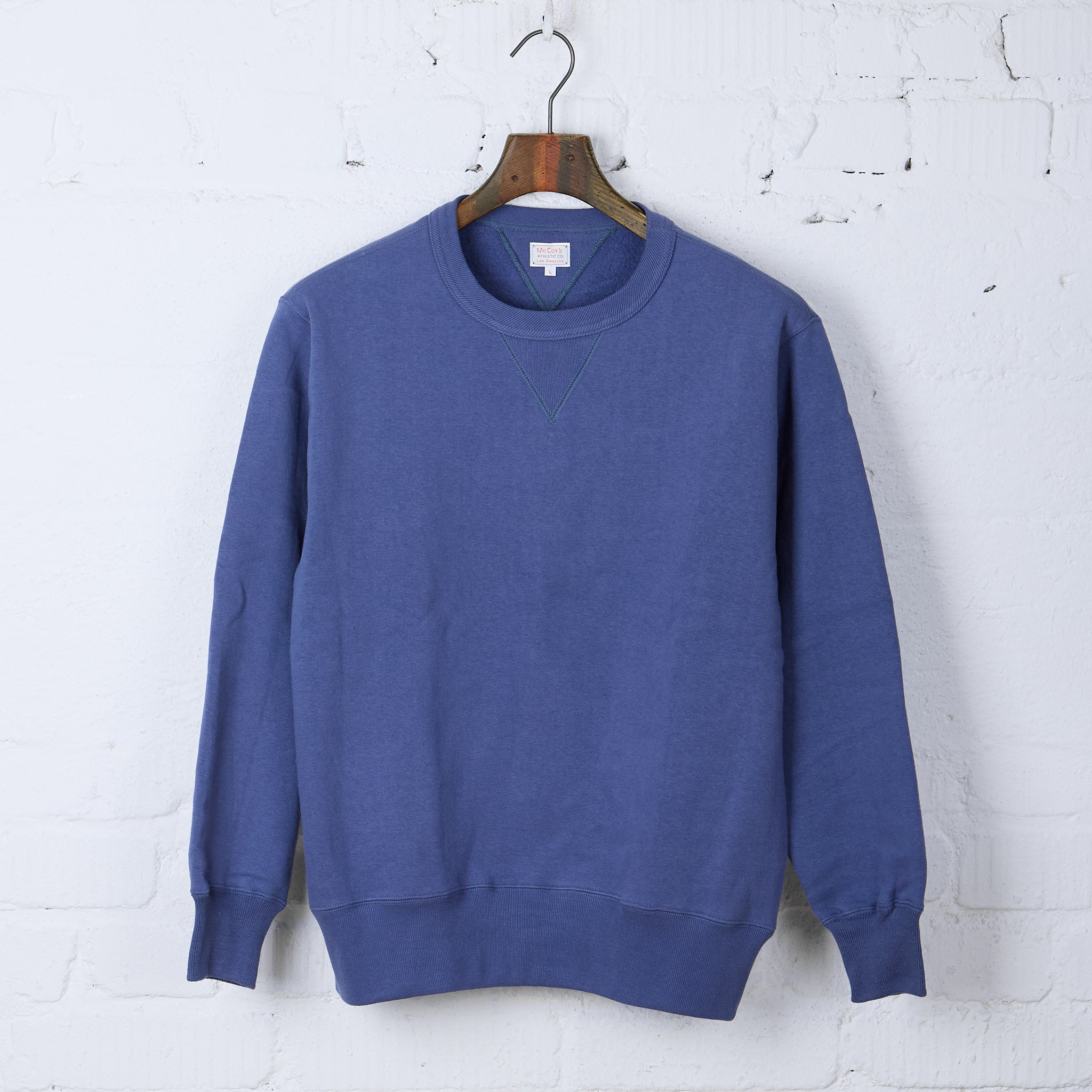 the real mccoy's loopwheel crewneck sweatshirt mq navy – stuf|f