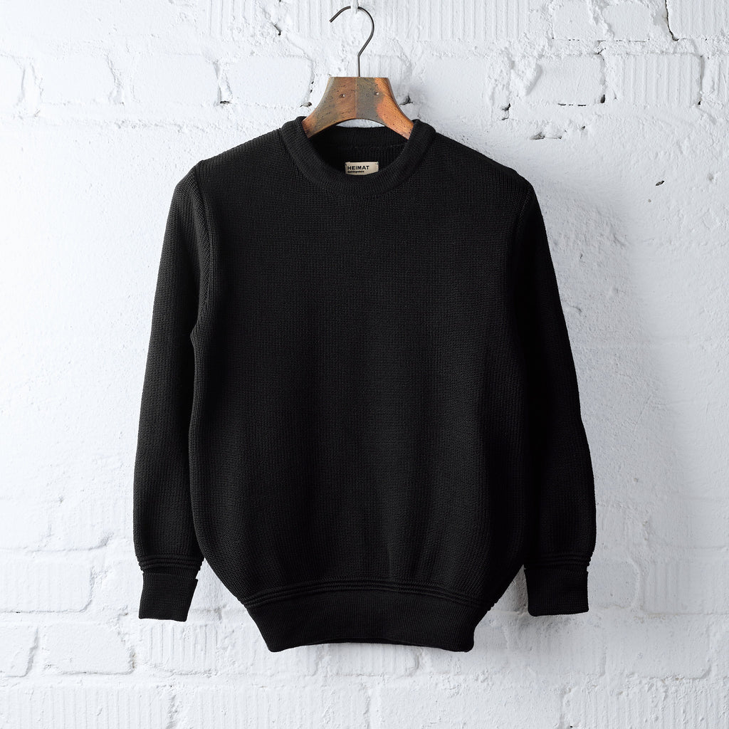 heimat textil | crew neck merino - black