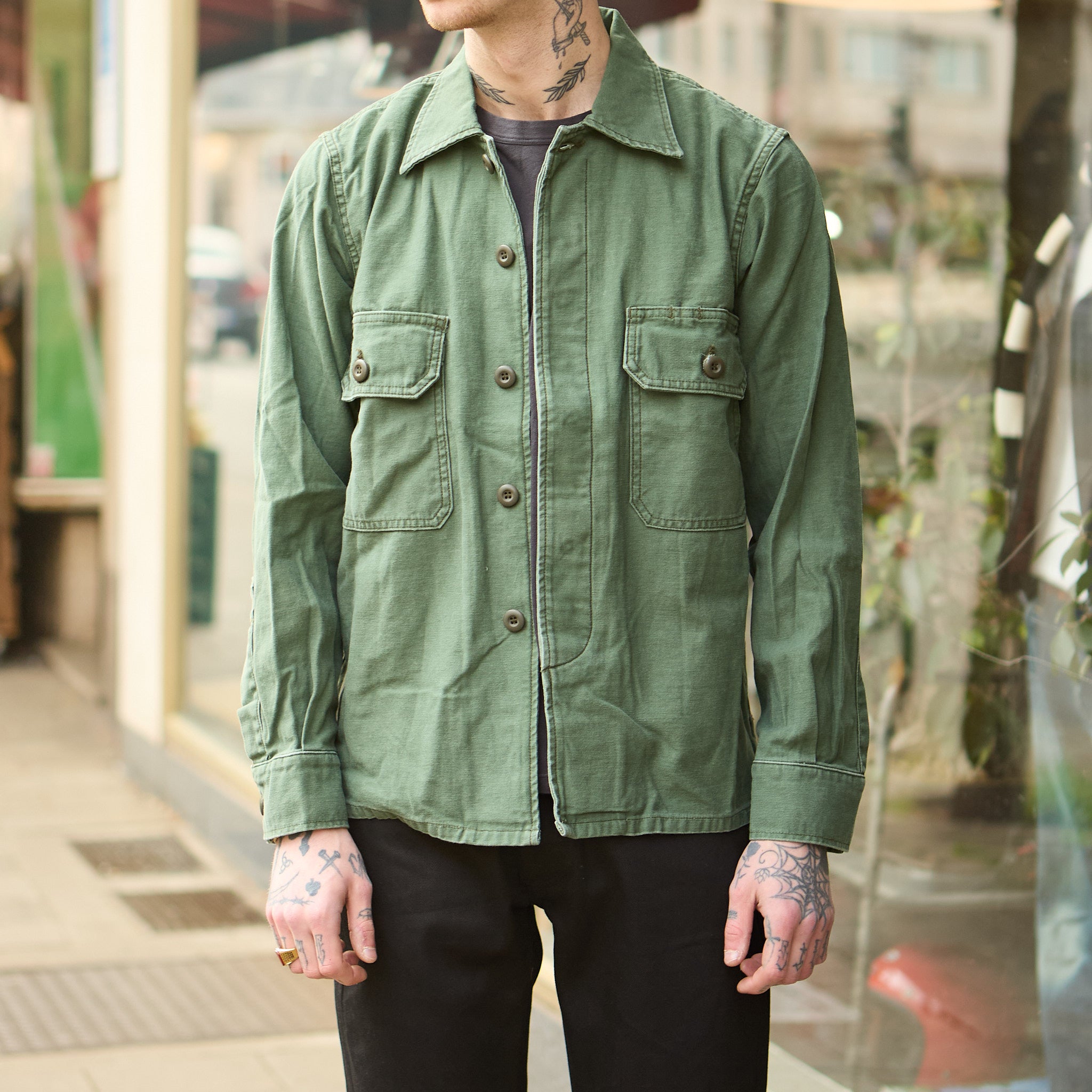 imogene + willie | military shirt jacket in fatigue green stuf|f-official imogene + willie | military shirt jacket in fatigue green stuf|f-official