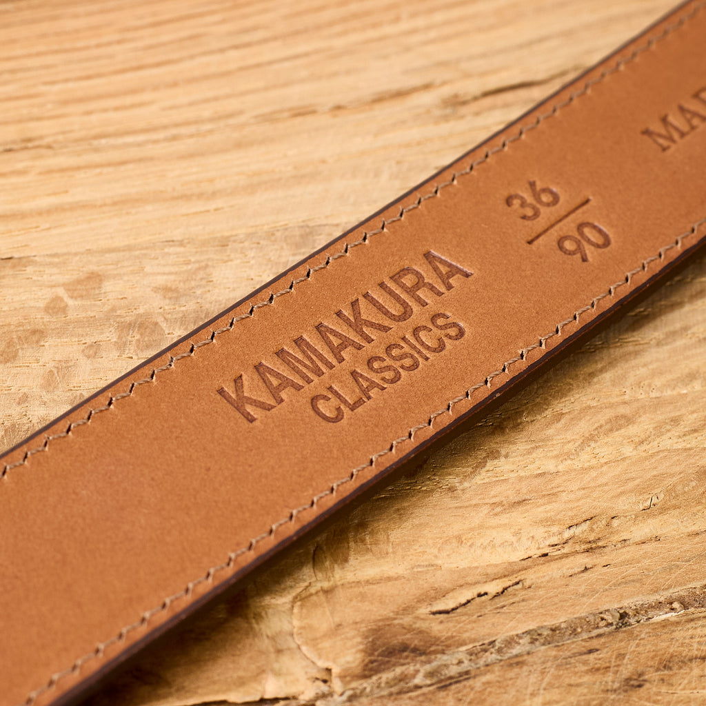 kamakura shirts | horseshoe buckle slim suede leather belt - brown - Bild 2