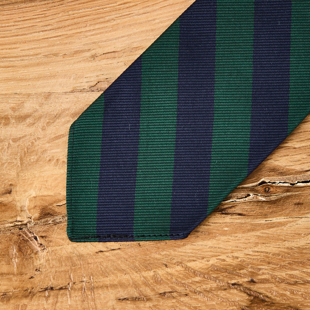 kamakura shirts | untipped machine stitched edge regimental tie - green - Bild 3