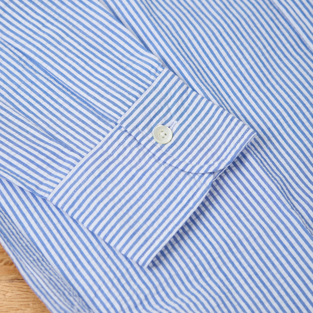 kamakura shirts | vintage ivy button down shirt blue seersucker stripe - Bild 4