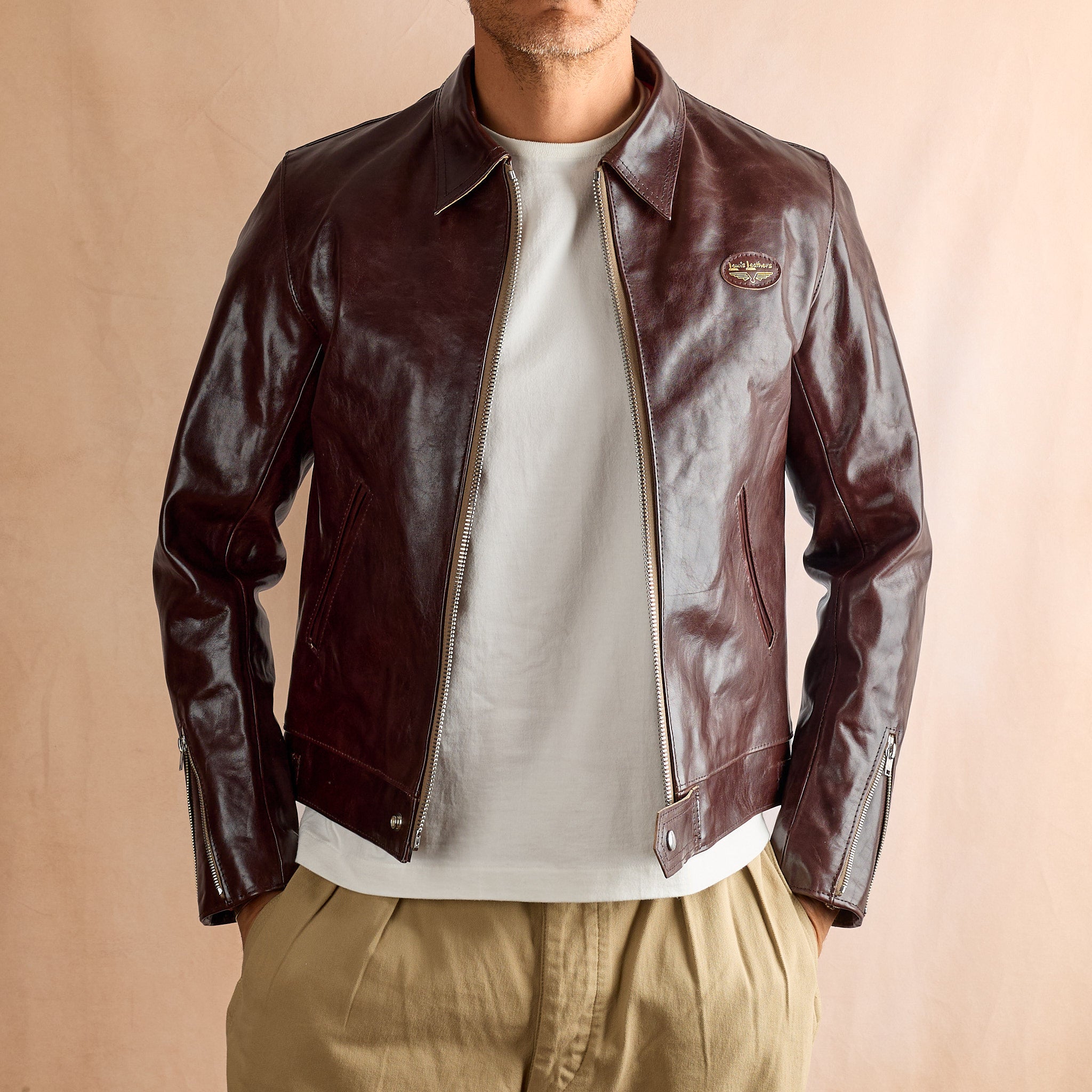 lewis leathers | the corsair no. 60 cow hide - veg tan brown