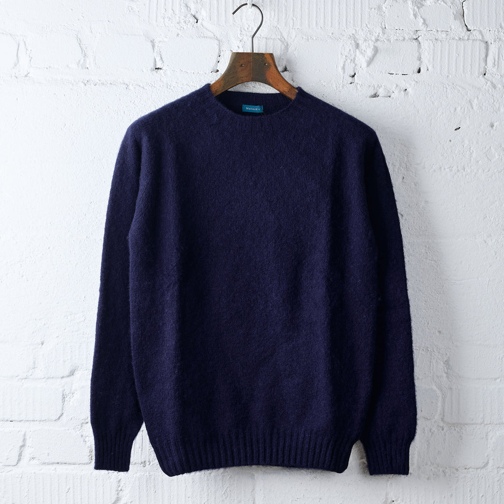 malloch's | navy kelso brushed shetland jumper