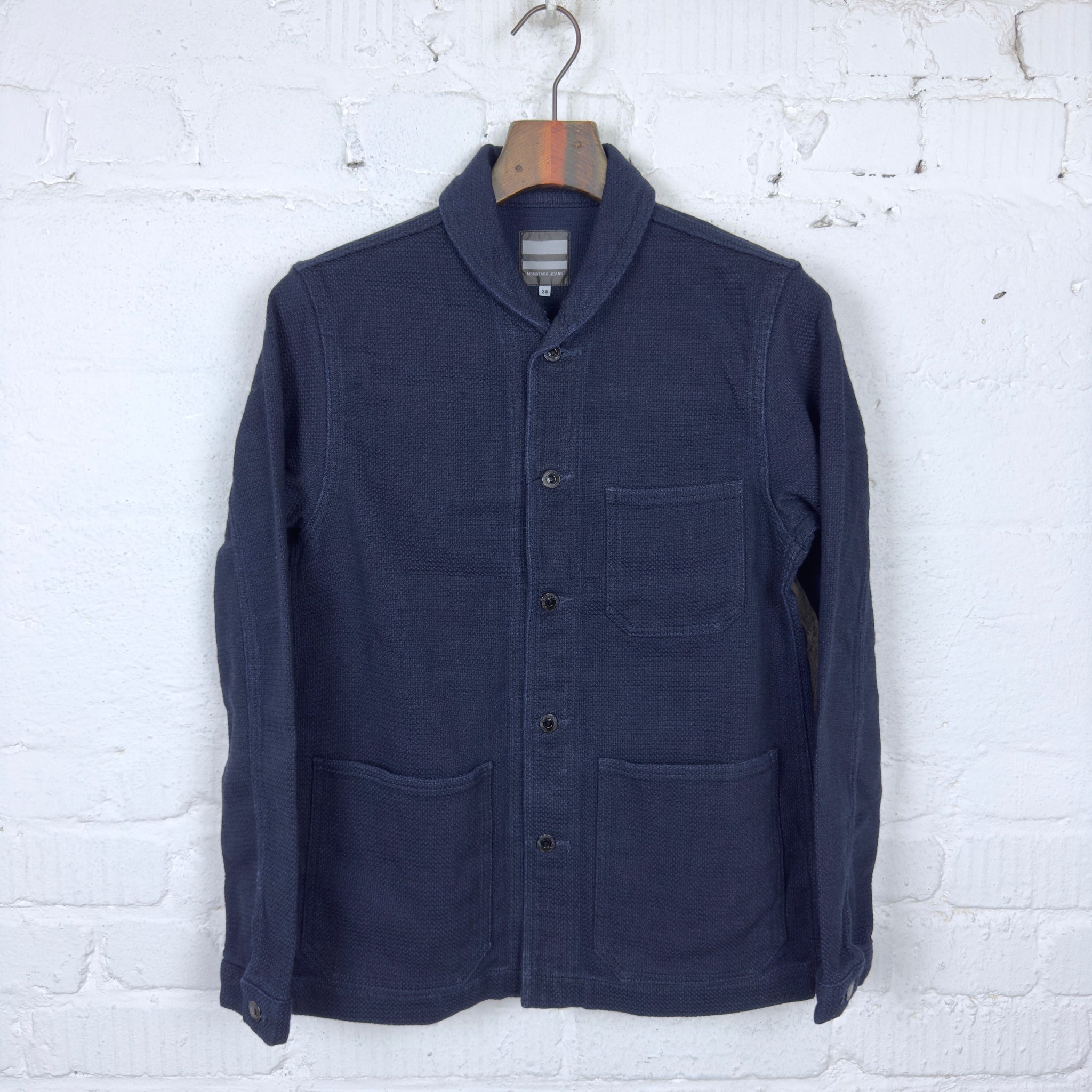 momotaro | 03-042 indigo dyed dobby coverall jacket – stuf|f-official