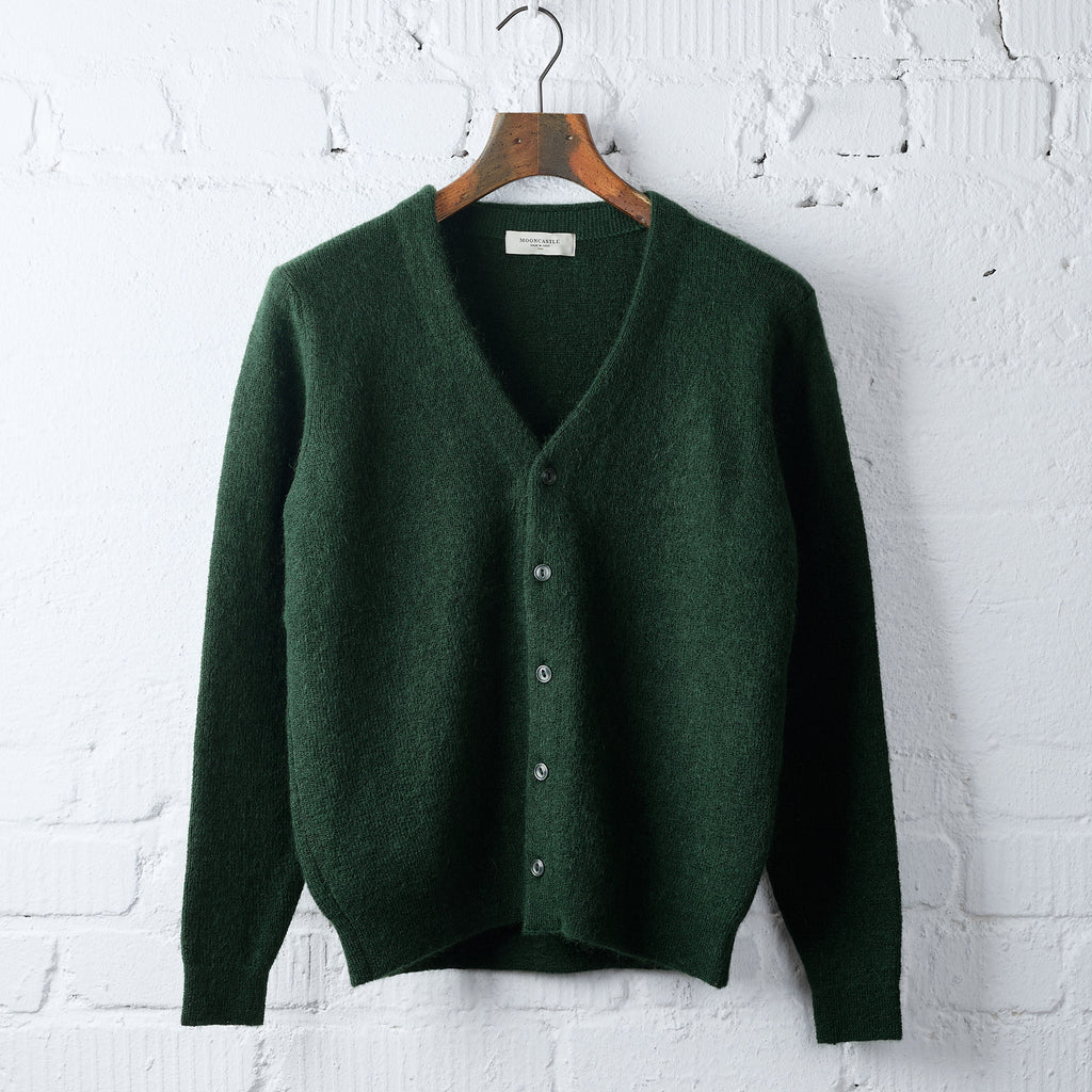 mooncastle | m2203 mohair cardigan dark green