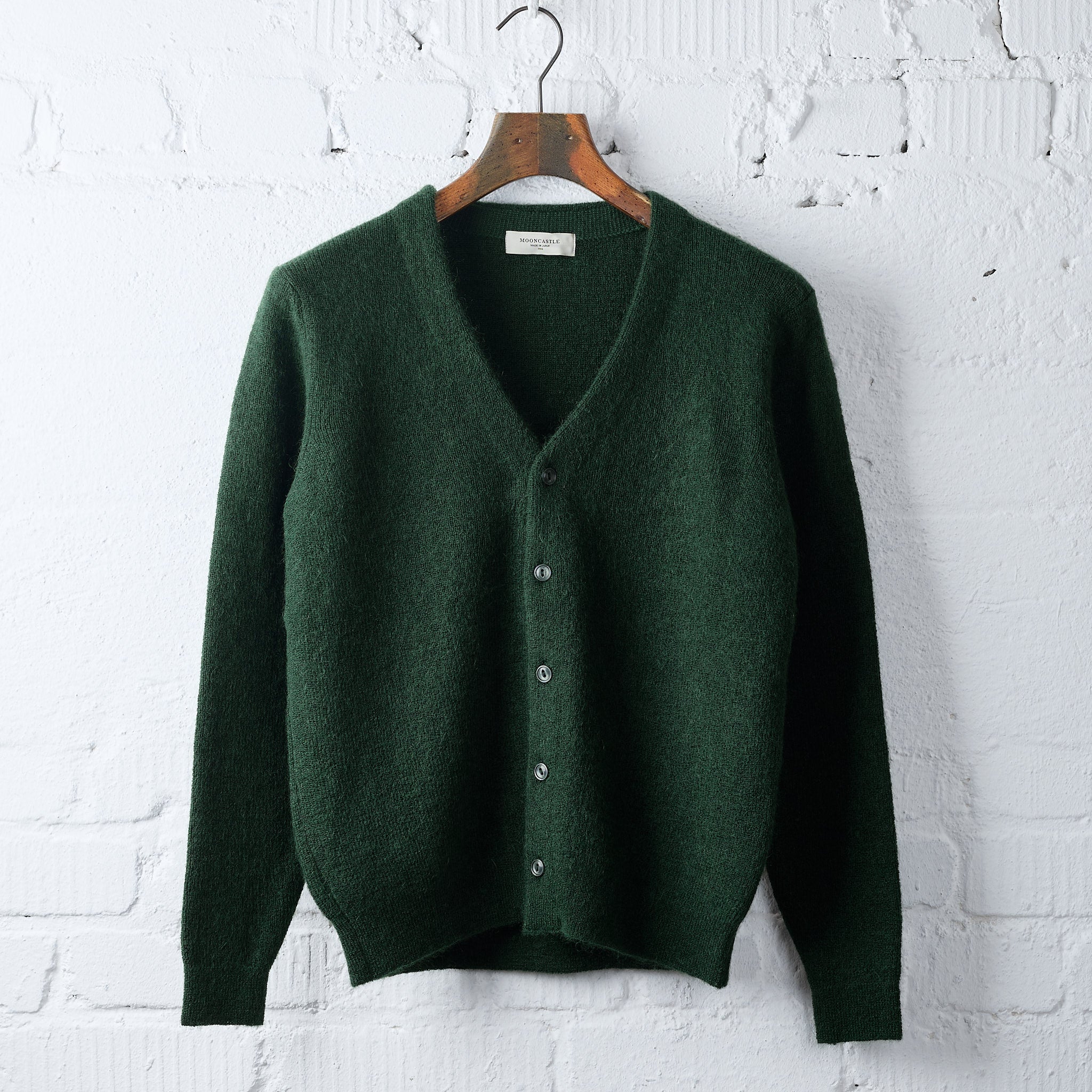 mooncastle | m2203 mohair cardigan dark green – stuf|f-official