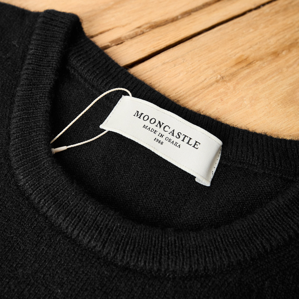 mooncastle | m2303 cashmere crew neck knit black - Bild 3