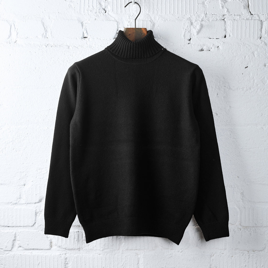 mooncastle | mc24 cashmere silk wool turtle neck knit black