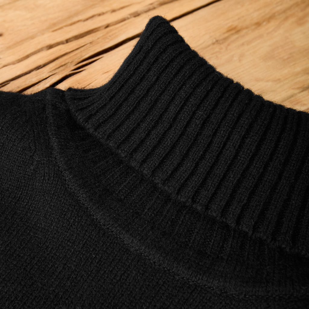 mooncastle | mc24 cashmere silk wool turtle neck knit black - Bild 3