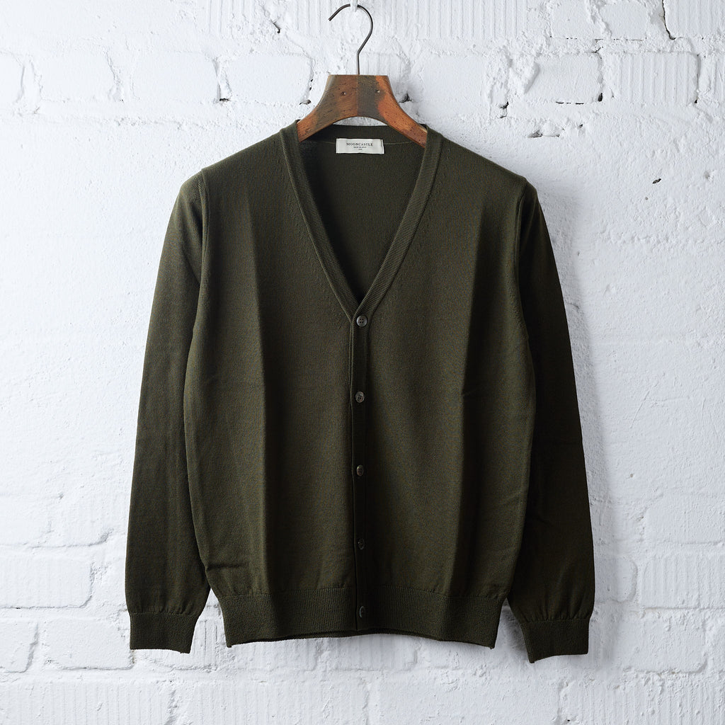 mooncastle | wool cardigan dark olive