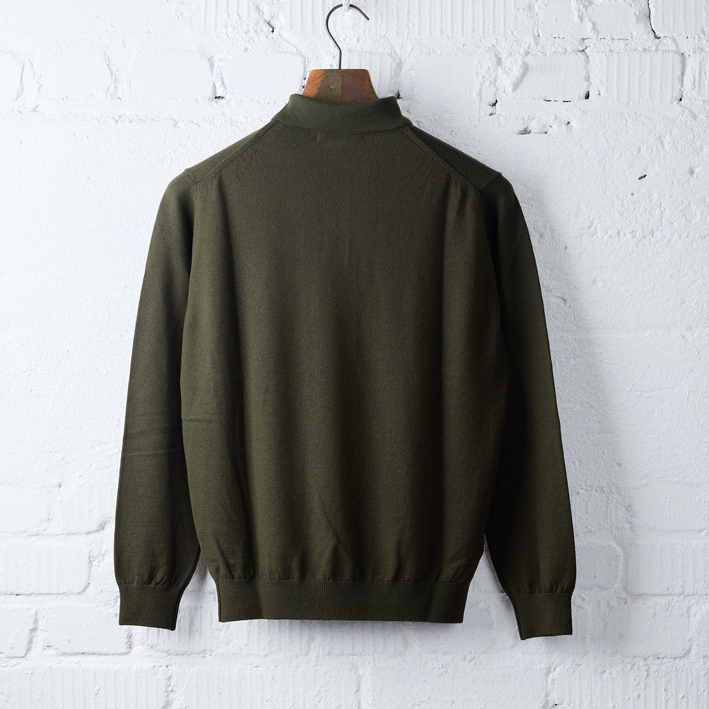 mooncastle | wool polo neck knit dark olive - Bild 2
