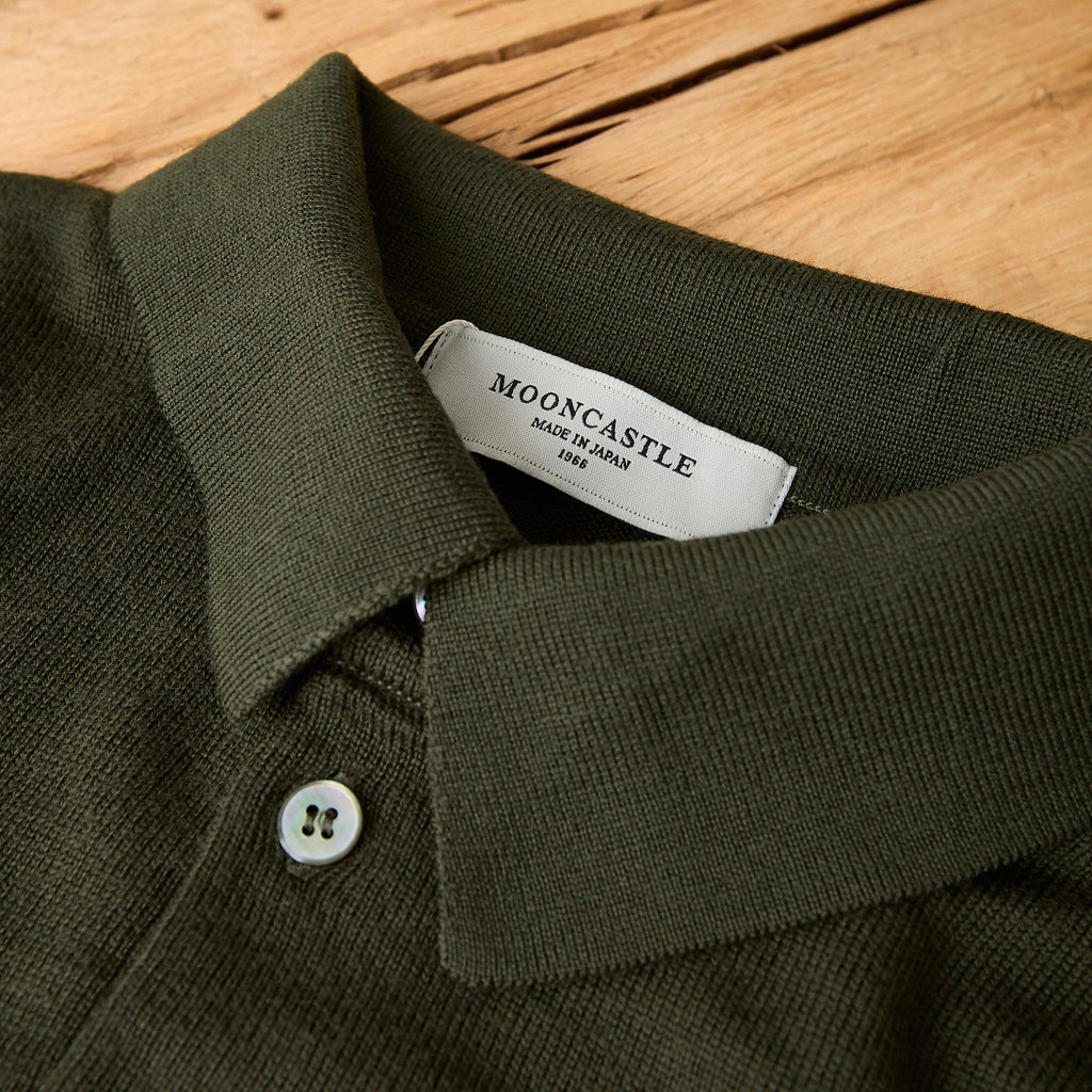mooncastle | wool polo neck knit dark olive - Bild 3