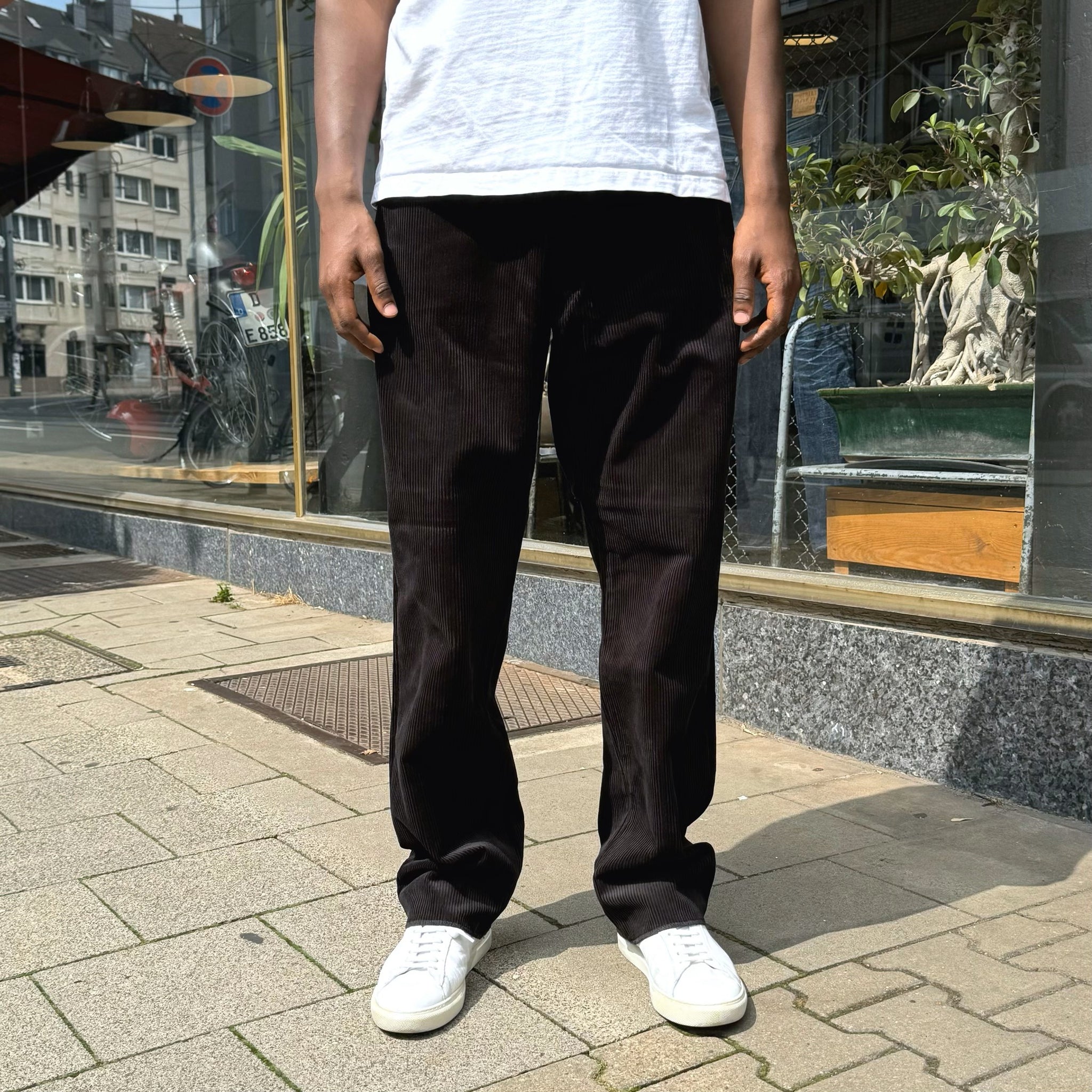 neat | corduroy pants black