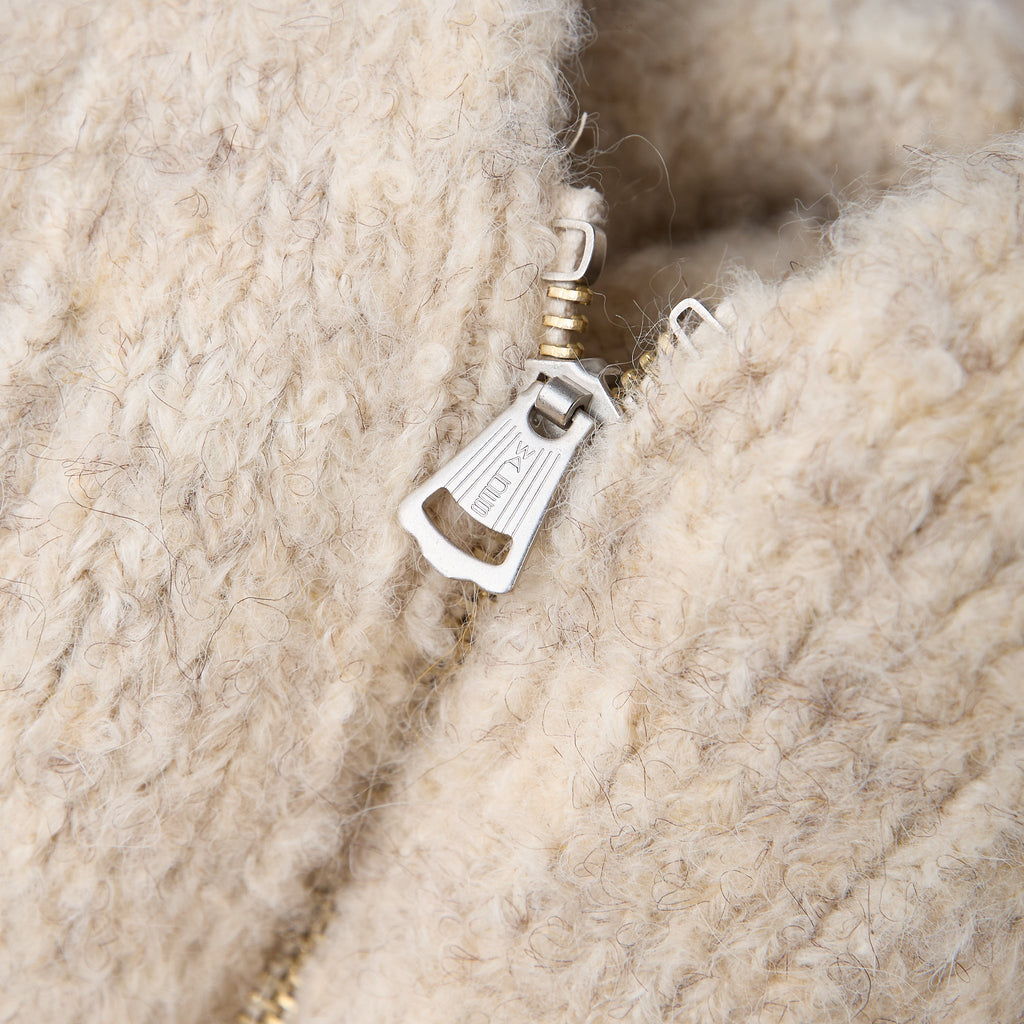 old joe brand | boucle alpaka zip cardigan - ivory – stuf|f-official