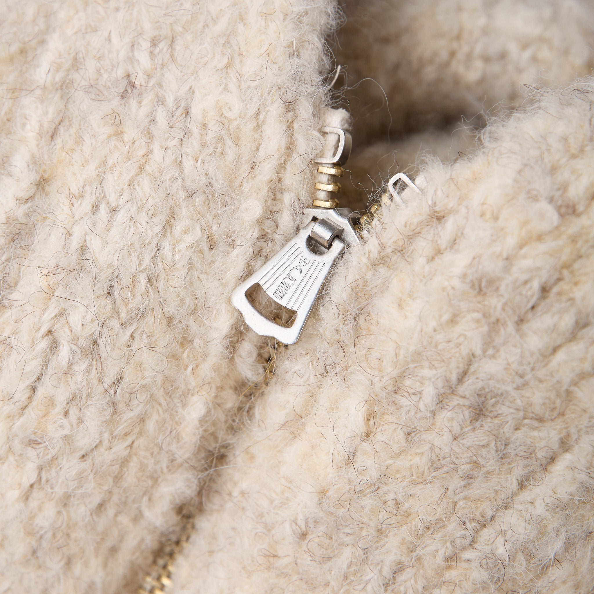 old joe brand | boucle alpaka zip cardigan - ivory – stuf|f-official
