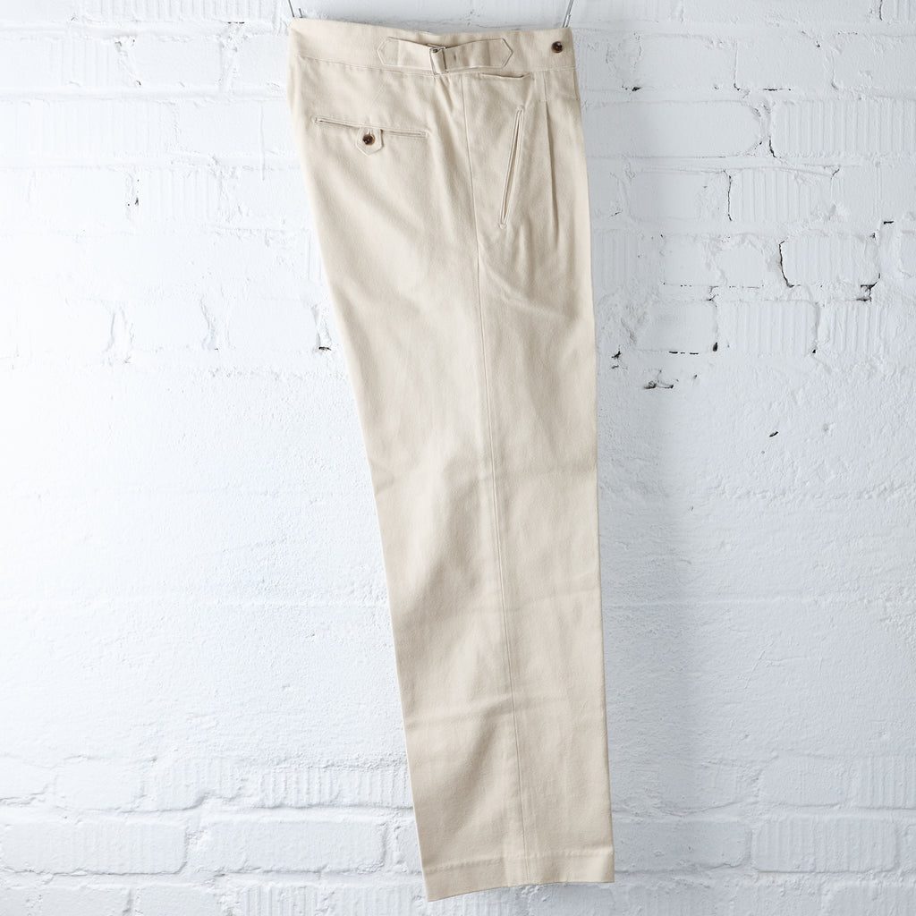 old joe brand | double-pleated smarty trouser - bone