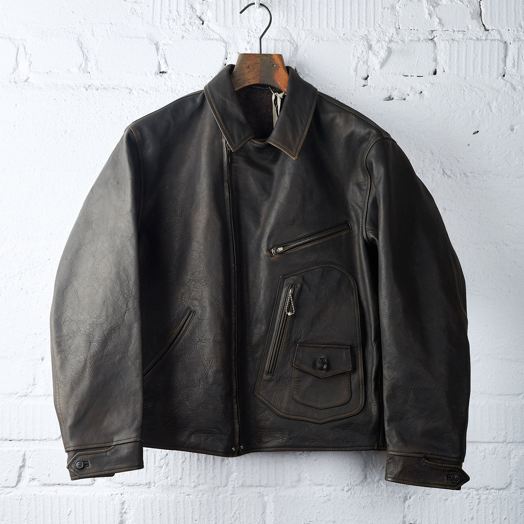 old joe brand | patina horse-hide hendrick jacket - patina brown