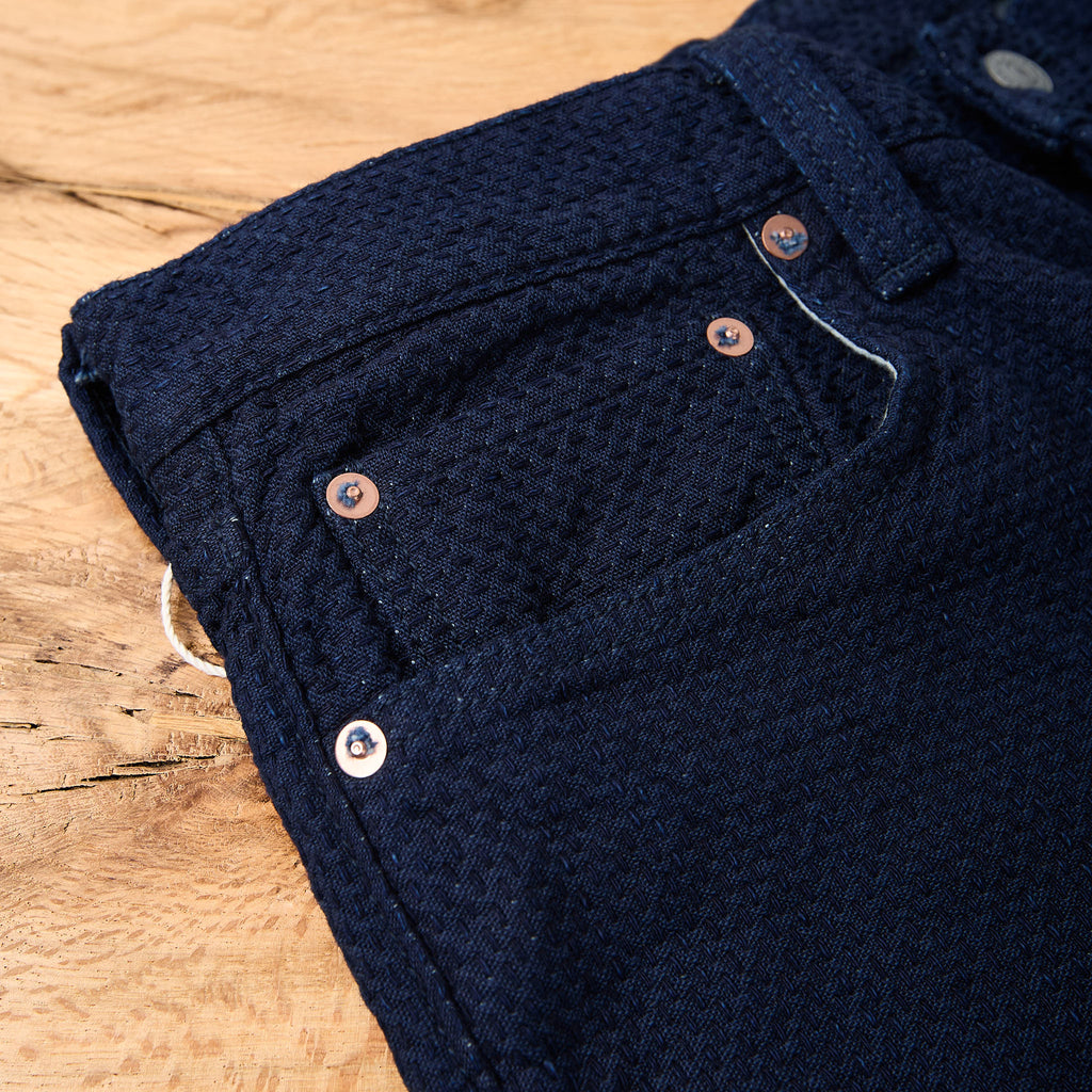 omoto denim | 0621 15oz ori-sashi sashiko relax fit - Bild 4