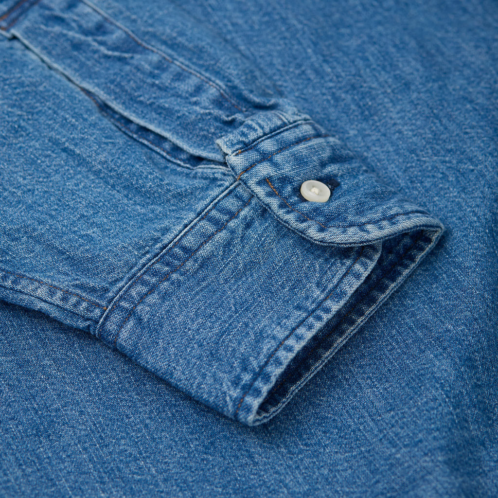 orslow | button down denim shirt denim used - Bild 4