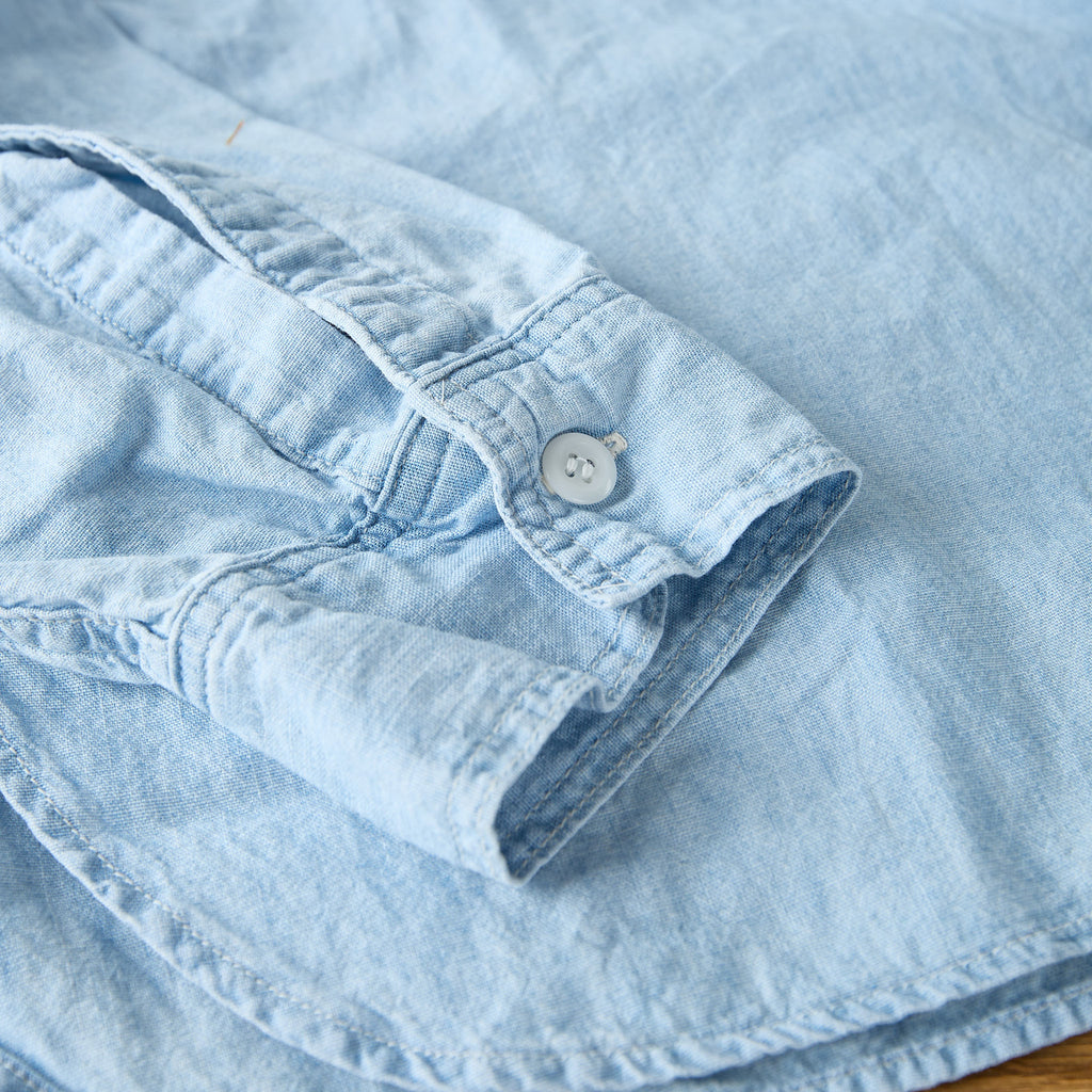 orslow | relax fit work shirt chambray sky blue – stuf|f-official