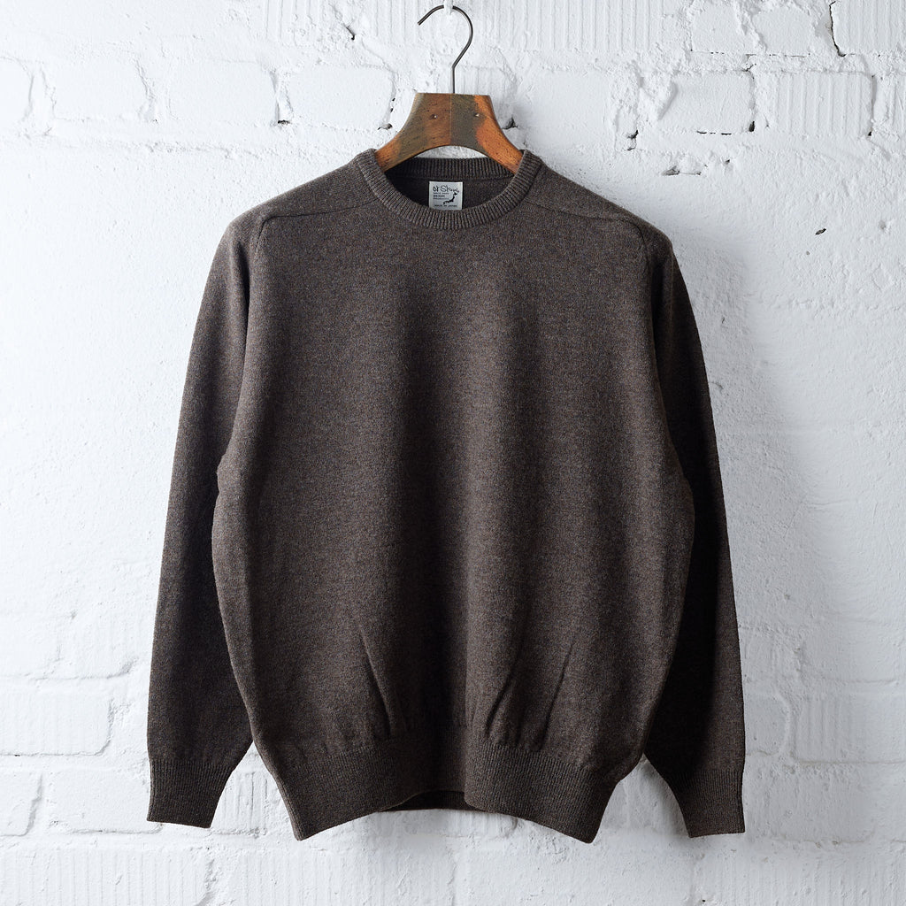orslow | simple crewneck wool sweater - brown
