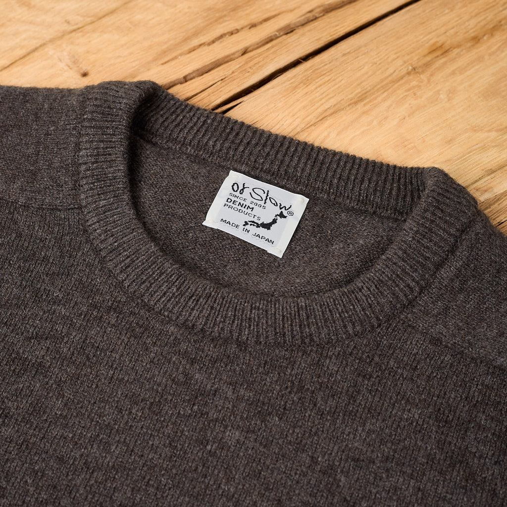 orslow | simple crewneck wool sweater - brown - Bild 4