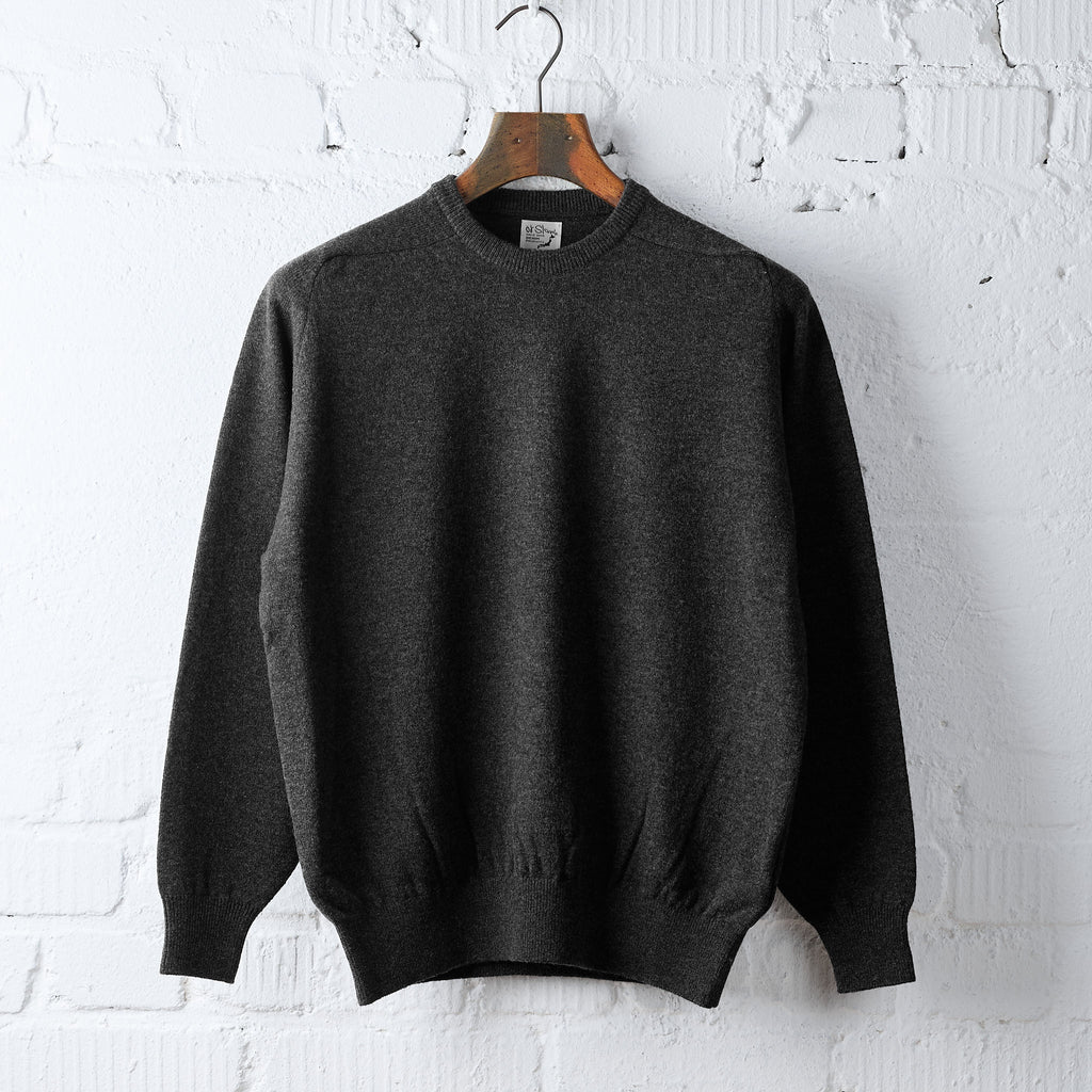 orslow | simple crewneck wool sweater - charcoal gray