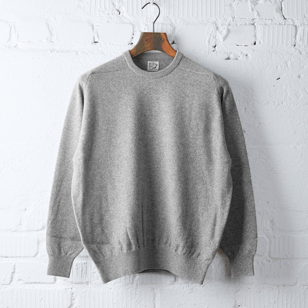 orslow | simple crewneck wool sweater - light gray